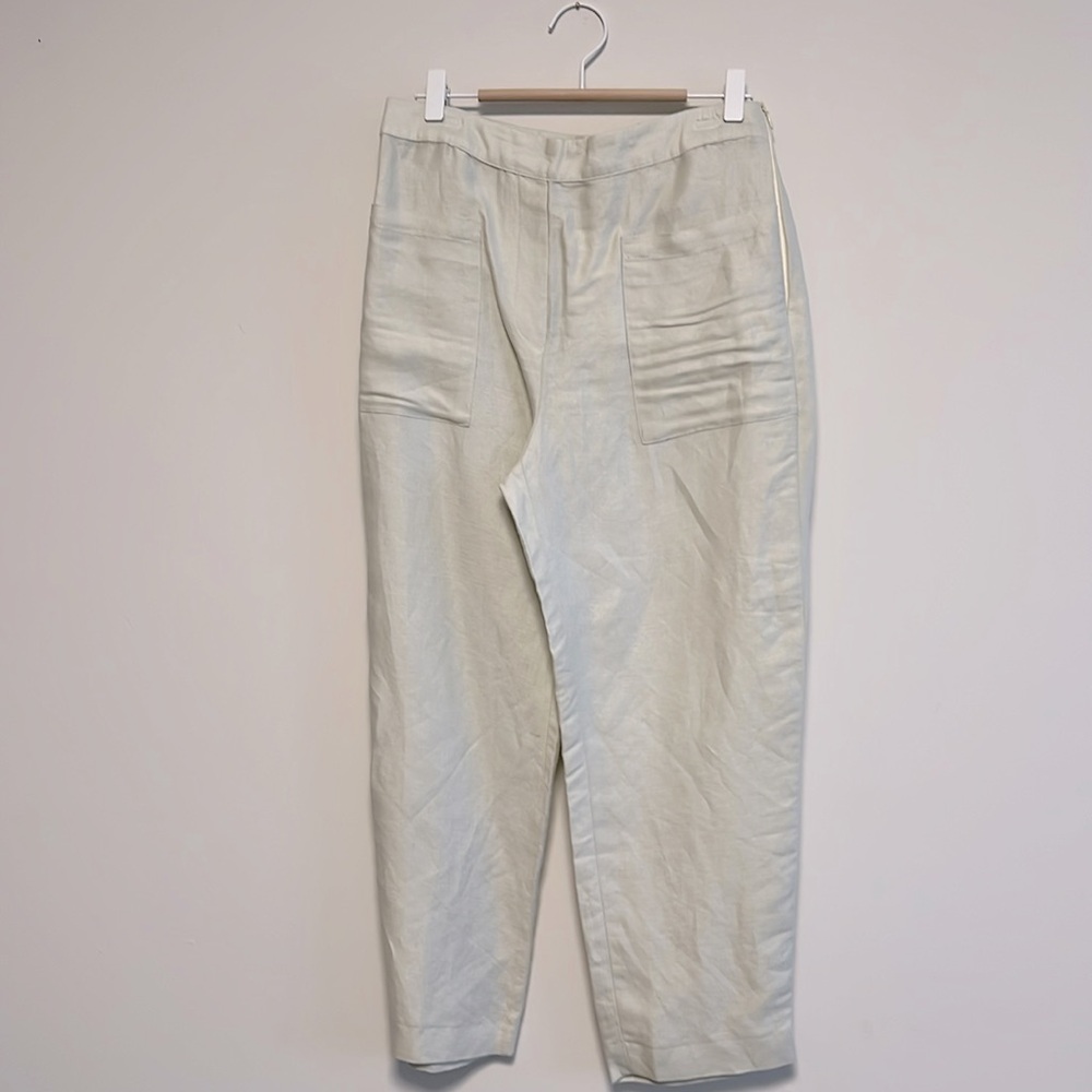 Zara birch linen blogger cropped pant sz small